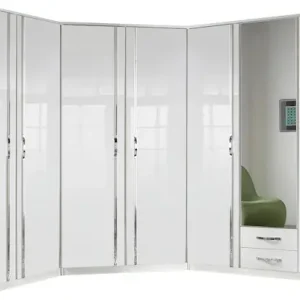 Kostenfreie Lieferung Wimex Eckkleiderschrank »Tromo« mit Hochglanz-Front, verchromte Leisten und Griffe