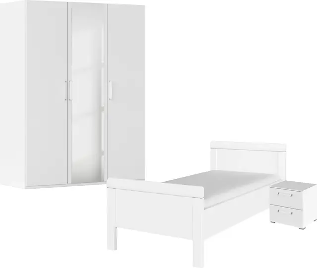 rauch Schlafzimmer-Set »Komplettschlafzimmer Schlafzimmer EVELYN« Set, inkl. SOFT-CLOSE-FUNKTION, 3 Stk. tlg. Schrank und Bett in 2 Breiten, Nachttisch 2 Schubladen MADE IN GERMANY Top-Angebot