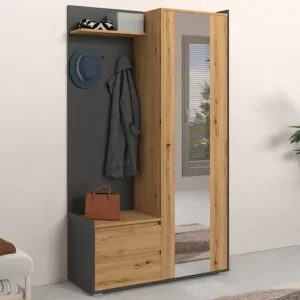 Versand Am Gleichen Tag OTTO home Garderobenschrank »Kosmo« mit Spiegel Maße 118 x 30 cm, Höhe 190 cm, Breite 110 cm