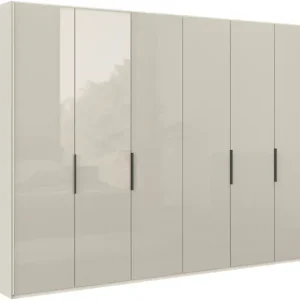 WIEMANN Falttürenschrank »Ohio, Kleiderschrank, Schrank, Garderobe, mit Glasfront, 300 cm« inklusive Einlegeböden & Kleiderstangen, 2 Höhen, MADE IN GERMANY,inklusive Türdämpfung, hochwertige Glasfront Mega-Angebot