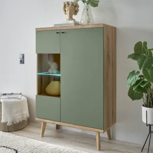 Home affaire Vitrine »MAVAS« in moderner Trendfarbe, Giffe aus Metall (Schwarz), Höhe 134 cm Sale