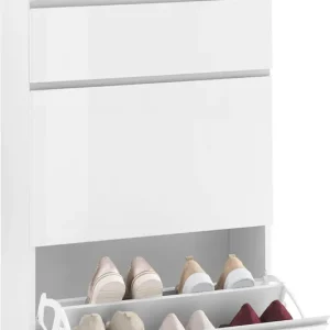 Mega-Angebot Home affaire Schuhschrank »Magic Schuhschrank, Schuhkommode, Schuhregal, Schuhkipper, softgriff« 3 Klappen, Doppelschuhtrommeln komplett Hochglanz lackiert Breite 60cm