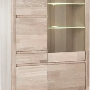 Preis Gesenkt OTTO home Vitrine »Silkeborg« teilmassiv, schöne grifflose Optik