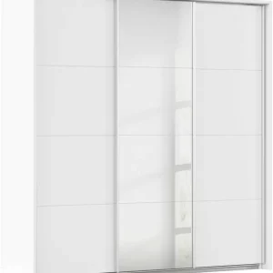 Preis Gesenkt rauch Schwebetürenschrank »Kleiderschrank Schrank Garderobe CORTONA mit Passepartout« und optionaler Beleuchtung inkl. Inneneinteilung 2 Boxen und Böden