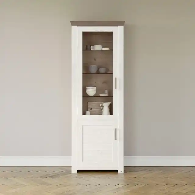 set one by Musterring Standvitrine »York« Typ 01, mit Glastür, Beleuchtung optional, Landhaus-Stil, Höhe 207cm Schneller Versand