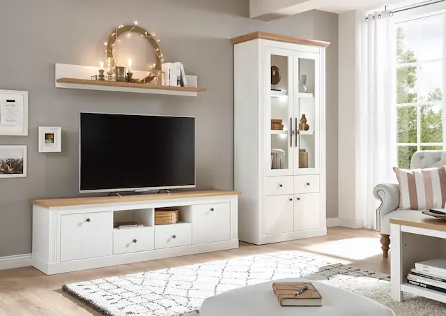 OTTO home Wohnwand »Westminster TOPSELLER!« Set, Vitrine, Lowboard, Wandregal, 3 Stk. tlg. Super-Preis