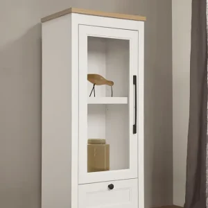 OTTO home Vitrine »Ismund« aus MDF, mit Holz-Zierleiste, schwarzem Metallgriff, Höhe 121 cm Gratis Versand