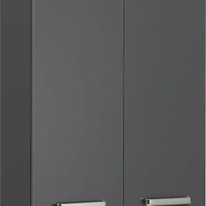 Nur Heute Saphir Hängeschrank »Quickset Wand-Badschrank 60 cm breit mit 2 Türen und 2 Einlegeböden« Badezimmer-Hängeschrank inkl. Türdämpfer, Griffe in Chrom Glanz