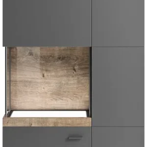 set one by Musterring Glasvitrine »Lancaster« Farben weiß oder grau mit Eicheabsetzung, mit LED-Beleuchtung Zertifiziert