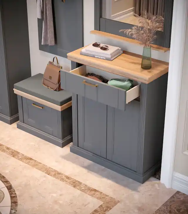 Sichere Zahlung OTTO home Schuhschrank »Tara« (H/B/T): 51/65/38cm,Hochwertig UV lackiertes MDF