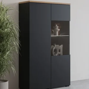 Super-Preis OTTO home Vitrine »Modo, Breite 80 cm, moderner griffloser Vitrineschrank« Vitrine mit viel Stauraum, Einlegeböden verstellbar, Glastür