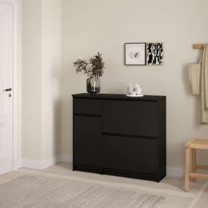 Sichere Zahlung INOSIGN Schuhschrank »Naia Schuhaufbewahrung, Schuhkommode, Schuhregal, Modernes Design« mit 2 Klappen und 1 Tür und 1 Schublade, Praktisch, Breite 109 cm