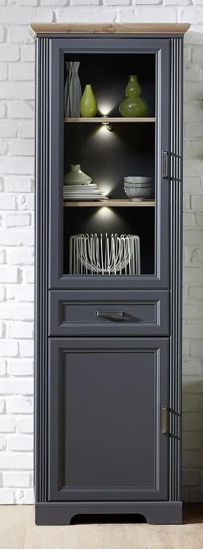 Saisonangebot Innostyle Stauraumvitrine »Jasmin« inklusive Beleuchtung, Türen links/rechts verwendbar