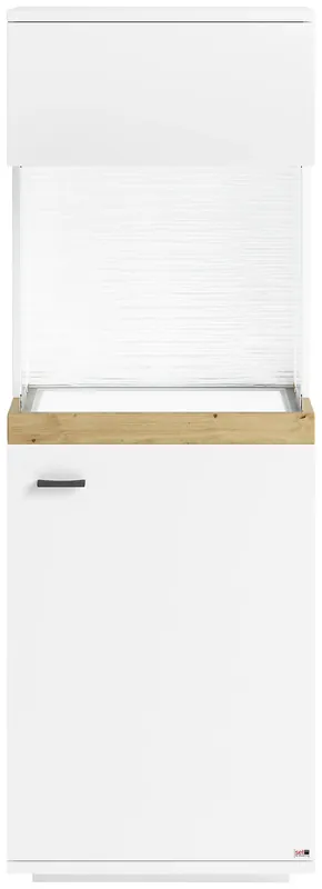 Kracherpreis set one by Musterring Glasvitrine »Lancaster« Farben weiß oder grau mit Eicheabsetzung, mit LED-Beleuchtung