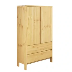 Markenware OTTO home Wäscheschrank »Luven« B/H/T ca. 98/137/34,aus massiver Kiefer, Höhe 137 cm, mit 2 Schubladen und 2 Türen