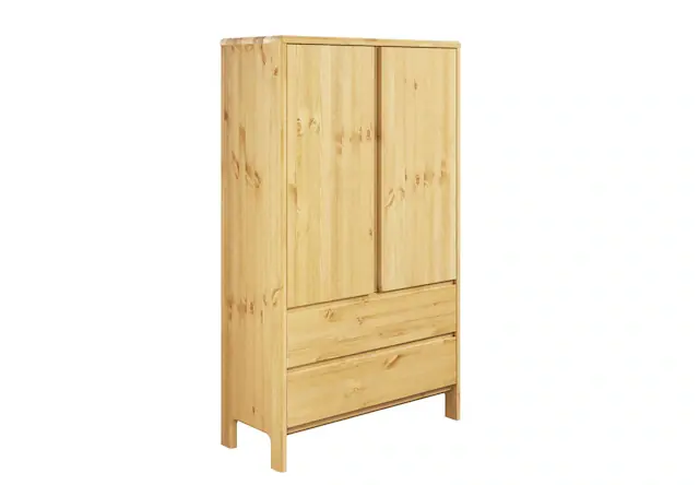 Markenware OTTO home Wäscheschrank »Luven« B/H/T ca. 98/137/34,aus massiver Kiefer, Höhe 137 cm, mit 2 Schubladen und 2 Türen