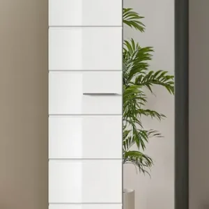 Kostenloser Rückversand Home affaire Garderobenschrank »Rumba, Höhe 192 cm, 1 Hochglanz Tür, 1 Spiegeltür, 4 Einlegeböden,« 1 Kleiderstange, Stauraumschrank, Flurschrank, Flurmöbel