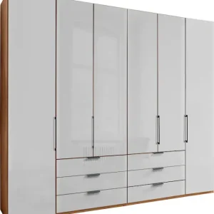 WIEMANN Falttürenschrank »Monaco, Kleiderschrank, Schrank, Wäscheschrank, mit edler Glasfront« 2 Breiten, 2 Höhen 216/236 cm auswählbar, MADE IN GERMANY,inkl. gepämpften Schubkästen und Türen, mit Panoramaöffnung Begrenztes Angebot