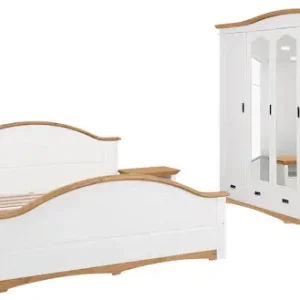 Neu OTTO home Schlafzimmer-Set »"Konrad", komplettes Schlafzimmer mit großem Schrank« Set, Kleiderschrank 5 türig mit Schubladen, 2 Nachttische, Bett 180x200cm, 4 Stk. tlg. mit 5-trg. Kleiderschrank, Bett 180/200 cm und 2 Nachttischen