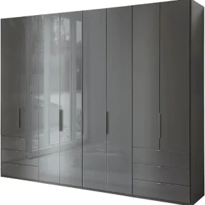 Solange Der Vorrat Reicht WIEMANN Falttürenschrank »Ohio, Kleiderschrank, Schrank, Garderobe, mit Schubladen, 300 cm« inklusive Einlegeböden & Kleiderstangen, 2 Höhen, MADE IN GERMANY,inklusive Tür und Schubkastendämpfung, hochwertige Glasfront