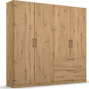 Preisknaller OTTO home Drehtürenschrank »Kleiderschrank Schrank Garderobe Wäscheschrank CHALLENGER« Breiten 181/226 cm, Höhen 197/210 cm,Metallgriffe in Graumetallic und geräumige Schubladen MADE IN GERMANY