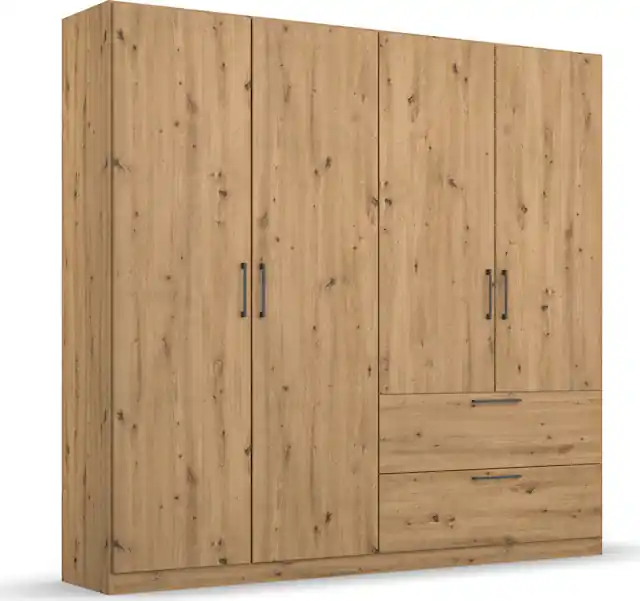Preisknaller OTTO home Drehtürenschrank »Kleiderschrank Schrank Garderobe Wäscheschrank CHALLENGER« Breiten 181/226 cm, Höhen 197/210 cm,Metallgriffe in Graumetallic und geräumige Schubladen MADE IN GERMANY