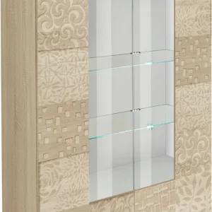 Home affaire Vitrine »Miro« Stauraumvitrine, Höhe 166 cm mit dekorativem Siebdruck Jetzt Bestellen