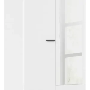 Solange Der Vorrat Reicht rauch Drehtürenschrank »Lucena« mit schräg ausgestellten Füßen im Monochrom-Stil, mit Spiegel