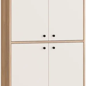 FORTE Schuhschrank Metallgriffe Schwarz, Soft Close, Vollauszug Preis Gesenkt