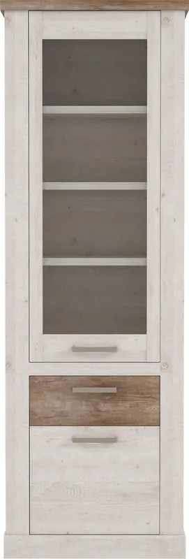 FORTE Vitrine »Duro« Höhe 212 cm, Glasvitrine mit Schublade, im Landhausstil Direkt Vom Hersteller