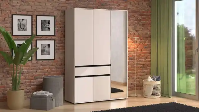 Nur Für Kurze Zeit INOSIGN Kleiderschrank »Corbett, grifflose Optik, FSC-zertifziert, Made in Europe« 138 oder 182,5cm breit, 211cm hoch und 54,5cm tief,mit Spiegel, 1 Schublade und Innenausstattung