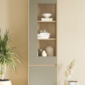 Home affaire Vitrine »Stranda, Hochschrank im Scandi-Style, moderne Glasvitrine« Rahmenoptik, ausreichend Stauraum, vielseitig einsetzbar, 58 cm breit Markenprodukt
