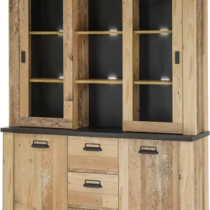 Preisreduziert Home affaire Buffet »SHERWOOD« Holz Dekor, mit Scheunentorbeschlag und Apothekergriffen, Breite 133cm