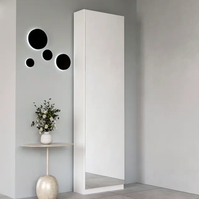 Schneller Versand FORTE Schuhschrank »Calma Schuhschrank, Spiegeltüre, 12 Paar Schuhe, Türanschlag wählbar« B/H/T : 50/179,7/20 cm,Schuhschrank mit Spiegeltüre , 180cm hoch, 12 Paar Schuhe