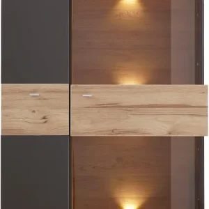 FORTE Vitrine »Como« Highboard, LED Beleuchtung Einlegeböden, Glastüre, Soft Close Neuheit