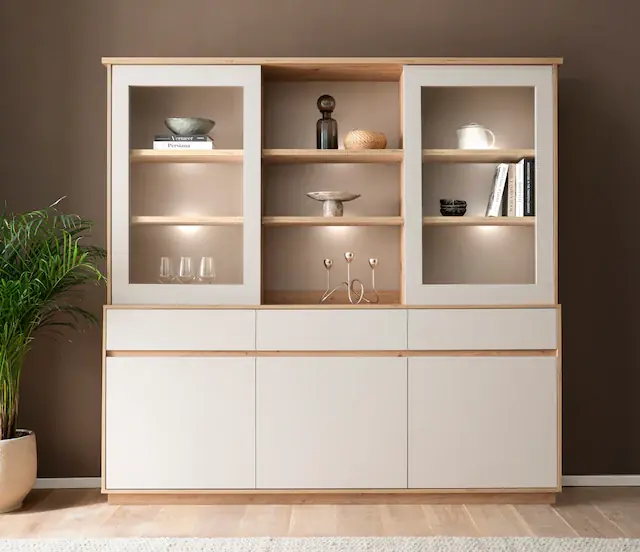 Angebot Home affaire Buffet »Sonora, moderner Hochschrank, Buffetschrank in Kaschmir, Regal« filigrane Rahmenoptik, ausreichend Stauraum, vielseitig einsetzbar
