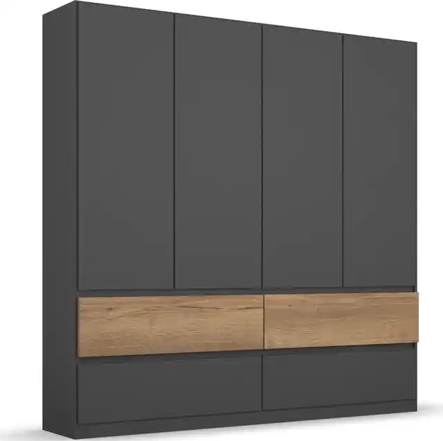 Solange Der Vorrat Reicht rauch Drehtürenschrank »Winnipeg« grifflose Front, Schubkästen m. Griffmulde, auch mit Beleuchtung