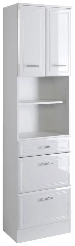 welltime Hochschrank »Neapel« Breite 50 cm, mit Hochglanzfronten und eleganter Fräsung Neuheit
