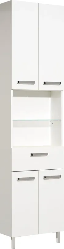 Saphir Hochschrank »Quickset Badschrank 50 cm breit, 4 Türen, 2 Nischen, 1 Schublade« Badezimmer-Hochschrank inkl. Türdämpfer, Griffe in Chrom glänzend Super-Preis
