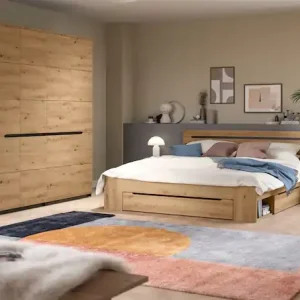 Home affaire Schlafzimmer-Set »REHAT, 4-teilig, best. aus: Bett, Kleiderschrank & 2x Nachtkommode« TOPSELLER!, für Matratzengröße 140x200 cm, viel Stauraum, Sichere Zahlung