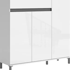 Must-Have Home affaire Schuhschrank »MISTER,Kommode, Schrank, Mehrzweckschrank,Breite 120 cm, Made in Italy« Hochglanz lackiert, 3 Türen, 10 Fächer, 1 Schublade – Made in Italy