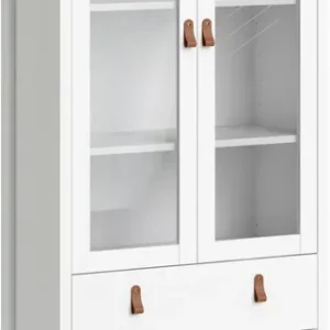 Mega-Angebot Home affaire Vitrine »Madrid, Glasvitrine Vitrinenschrank AusstellungSammelvitrine« mit 2 Glastüren und 3 Schubladen, Breite 78 cm