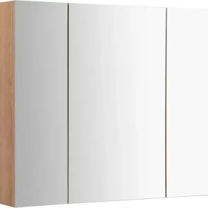 Saisonangebot welltime Spiegelschrank »Lund Bad Spiegel WC Wandspiegel Badezimmerspiegel ohne LED« Badschrank Badezimmerspiegelschrank Spiegel Breite 80cm mit 3 Türen