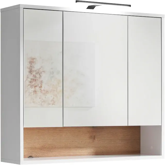 Direkt Vom Hersteller BASIC by Balculina Spiegelschrank »Liguria B/H/T 80x72x21 cm« 1 Stk. tlg. Breite 80cm, Beleuchtung, FSC-Mix 70%