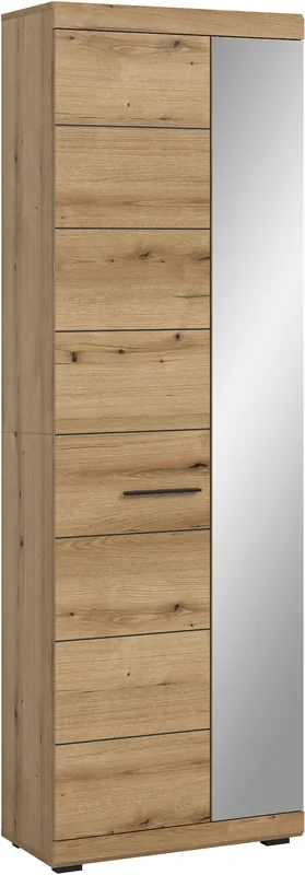 Letzte Chance Home affaire Garderobenschrank »SIENA, Höhe 197cm, 2 Türen,4 Einlegeböden, ausziehbare Kleiderstange« hochwertige Rillenfräsung in MDF Front, 1 Stk. tlg. Stauraumschrank, Flurschrank, Dielenschrank