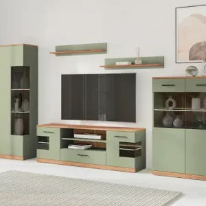 OTTO home Wohnwand »Ribe,Set-5 St.,Oberplatten Eiche massiv,viel Stauraum« 5 Stk. tlg. Angebot