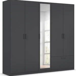 rauch Drehtürenschrank »Kleiderschrank Schrank Garderobe Wäscheschrank BARI mit Spiegel« mit Schubasten außen, moderner Griff in Graumetallic MADE IN GERMANY Top-Angebot