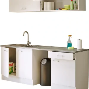 Billig Flex-Well Mehrzweckschrank-Set »LUCCA, 6-teilig, Hauswirtschaftsraum, Hobbyraum, Küche, Breite 210 cm« Komplett-Set, bestehend aus: 2x Unterschrank, 2x Hängeschrank, Arbeitsplatte + Spüle, 6 Stk. tlg.