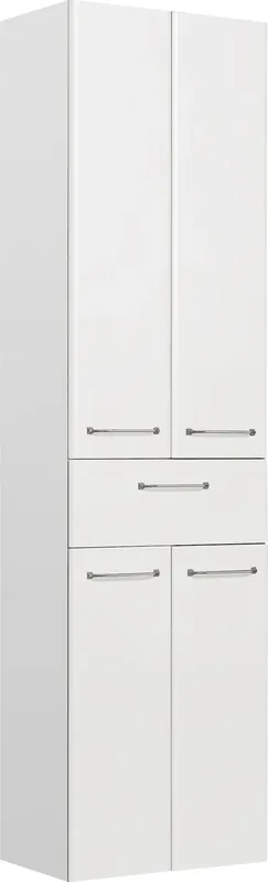 Saphir Hochschrank »Quickset Badschrank 50 cm breit, 4 Türen, 1 Schublade, 3 Einlegeböden« Badezimmer-Hochschrank inkl. Türdämpfer, Griffe in Chrom glänzend Highlight