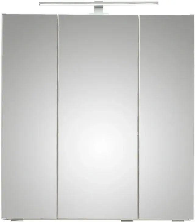 Saphir Spiegelschrank »Quickset 857 Badschrank, 3 Spiegeltüren, 6 Einlegeböden, 65 cm breit« inkl. LED-Beleuchtung, Türdämpfer, Schalter-/Steckdosenkombination Kostenloser Rückversand